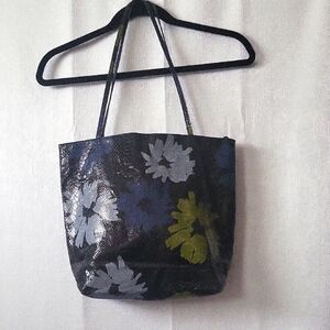 Falchi Vintage Hippie Faux snake Floral Shoulder Tote Purse